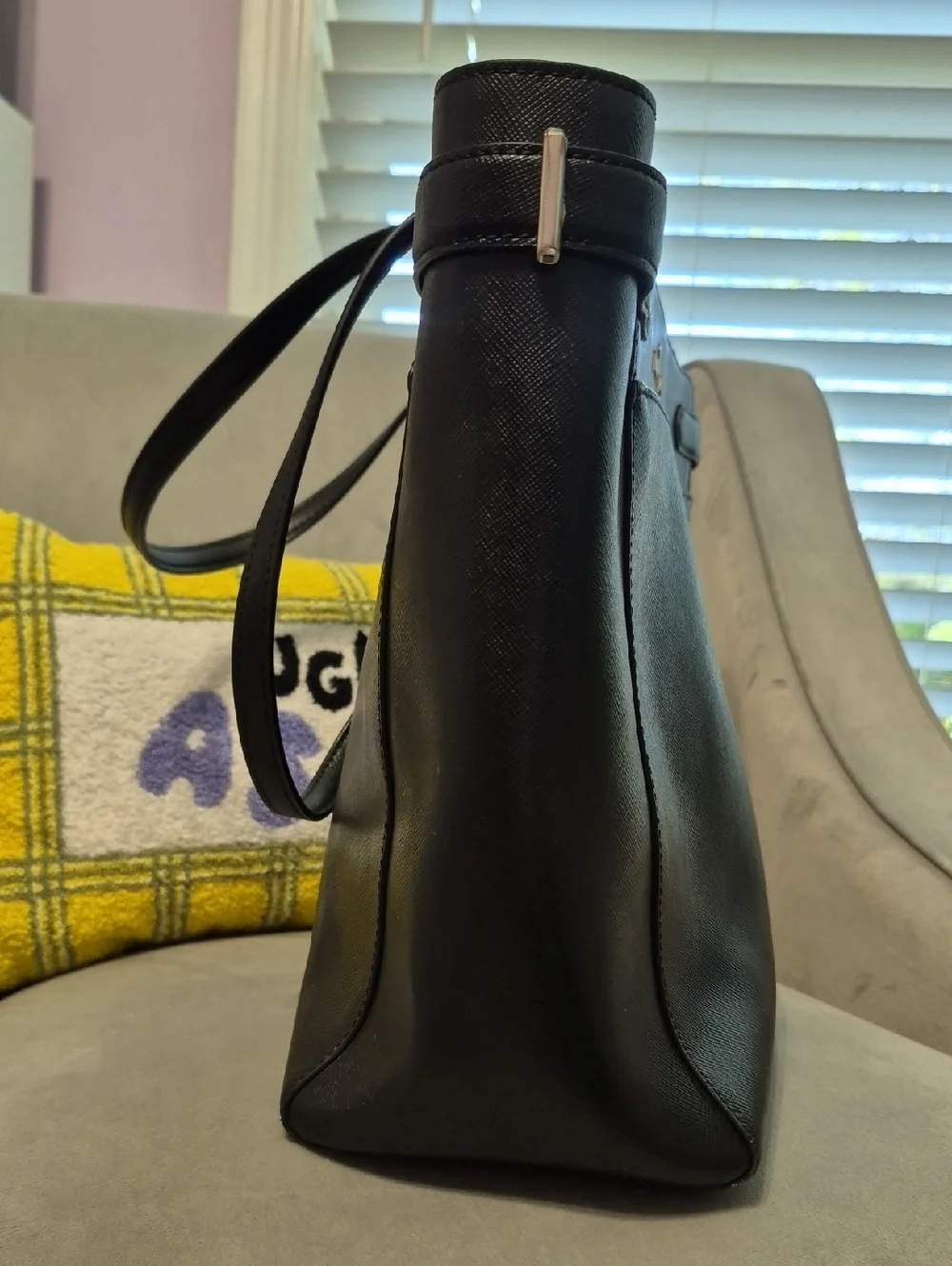 KATE SPADE Staci Large Black Leather Laptop Tote Bag - Picture 5 of 13